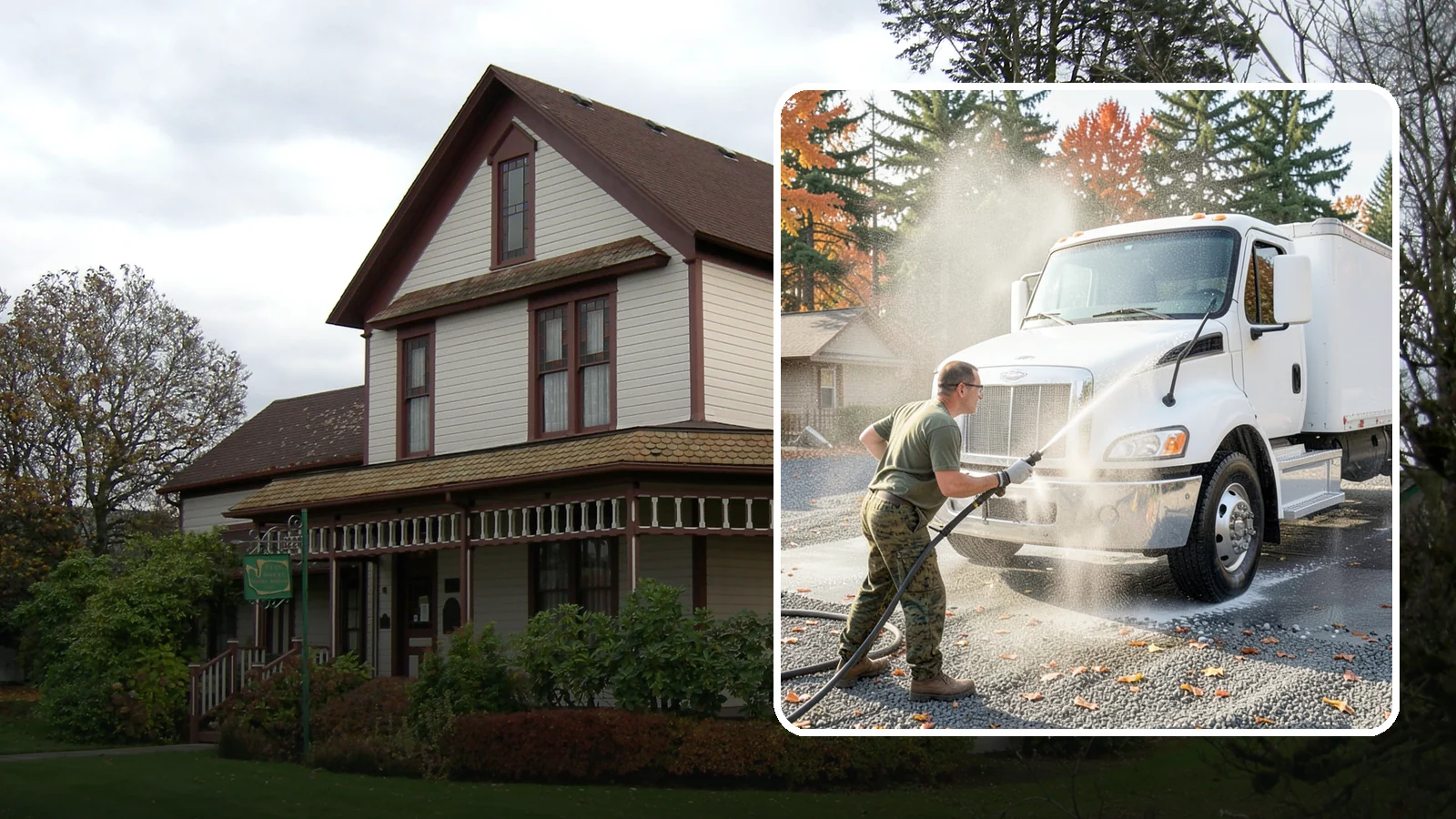 Semi-Truck Washing in Sumner, Pierce County, WA - We wash semi-trucks and trailers, clearing the road grime, salt film, and exhaust soot that build up over long Northwest hauls.