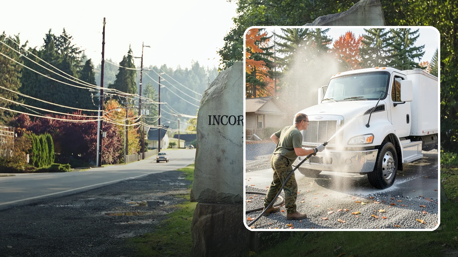 Semi-Truck Washing in Wilkeson, Pierce County, WA - We wash semi-trucks and trailers, clearing the road grime, salt film, and exhaust soot that build up over long Northwest hauls.