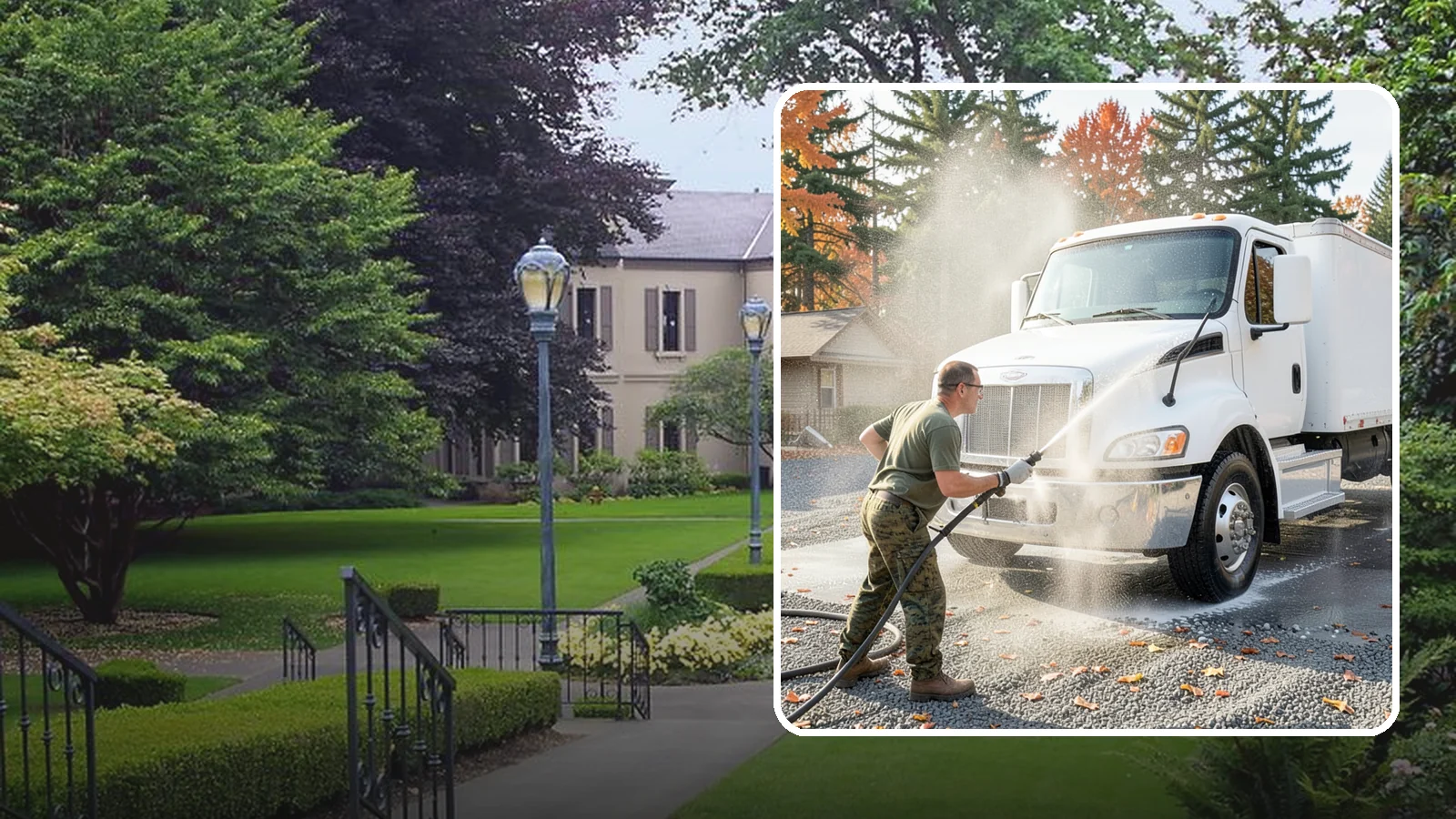 Semi-Truck Washing in Woodinville, King County, WA - We wash semi-trucks and trailers, clearing the road grime, salt film, and exhaust soot that build up over long Northwest hauls.