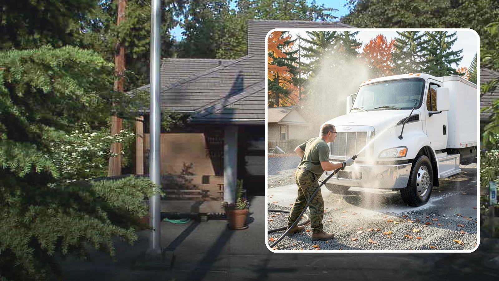 Semi-Truck Washing in Yarrow Point, King County, WA - We wash semi-trucks and trailers, clearing the road grime, salt film, and exhaust soot that build up over long Northwest hauls.