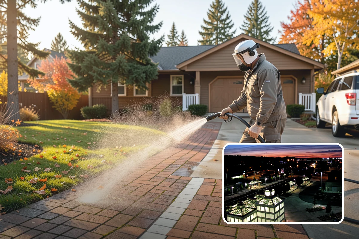Shed Cleaning in Auburn, King County, WA - Removes the mossy green film that thrives in shaded Puget Sound yards