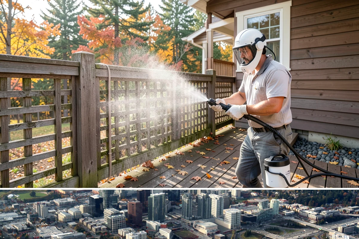Shed Cleaning in Bellevue, King County, WA - Late spring through early fall gives the cleaned surfaces the best chance to dry before the next stretch of Northwest rain sets...