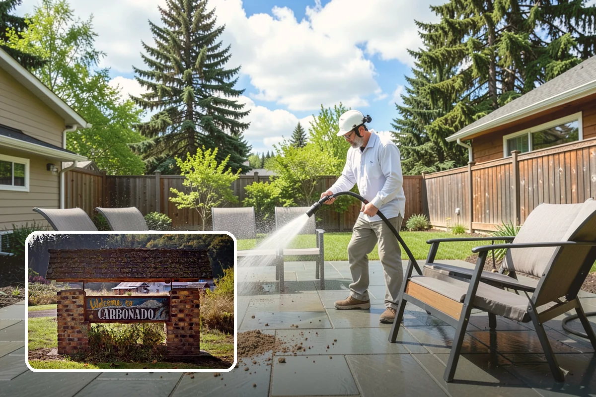 Shed Cleaning in Carbonado, Pierce County, WA - Removes the mossy green film that thrives in shaded Puget Sound yards