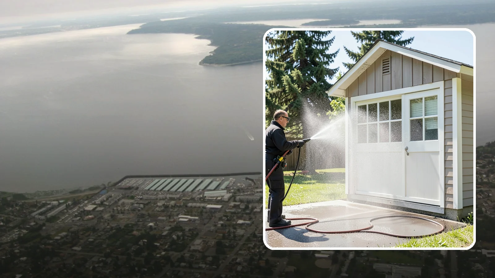 Shed Cleaning in Des Moines, King County, WA - We wash down backyard sheds so the siding, roof, and trim shed Washington's damp-weather grime instead of holding onto it.