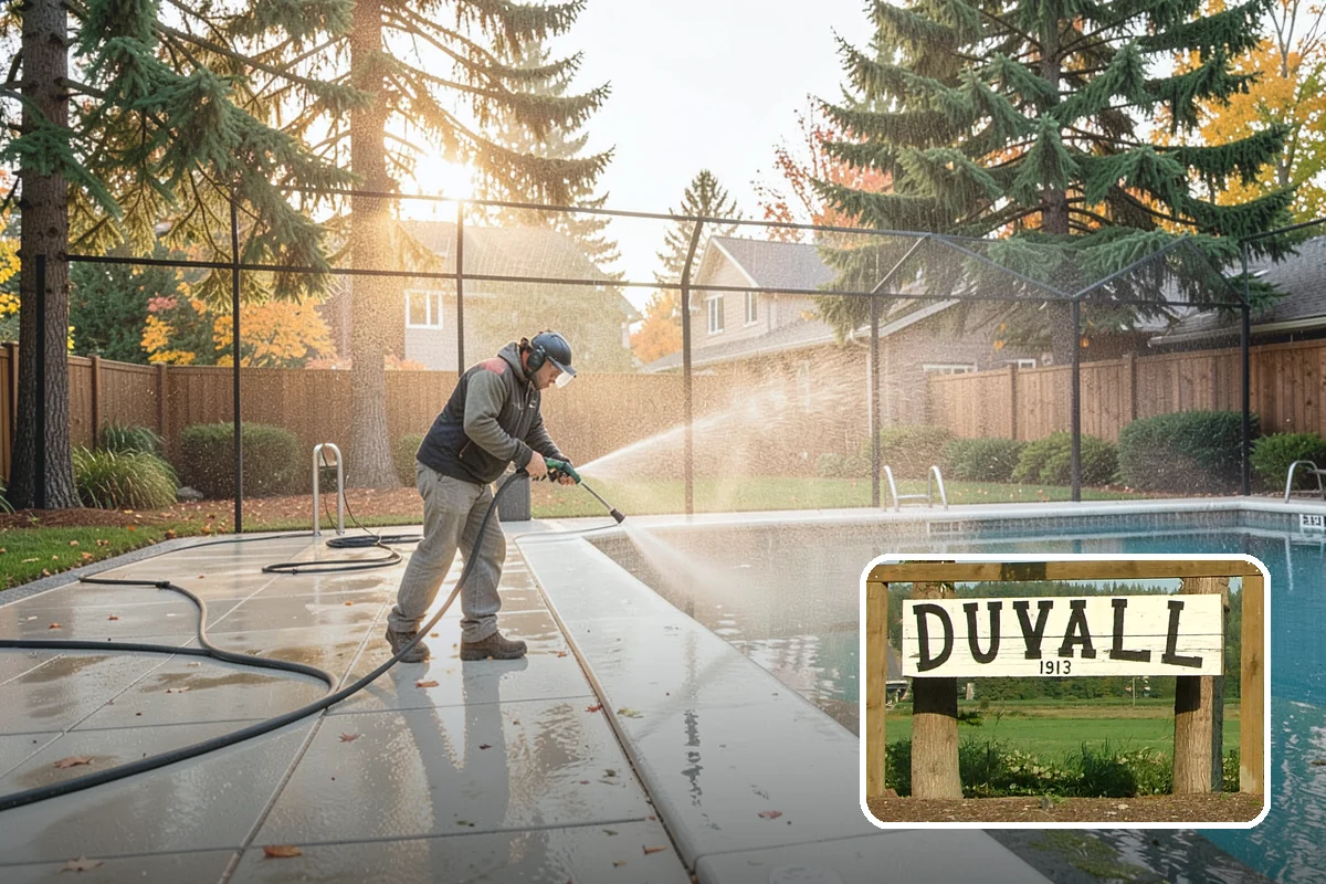 Shed Cleaning in Duvall, King County, WA - Removes the mossy green film that thrives in shaded Puget Sound yards