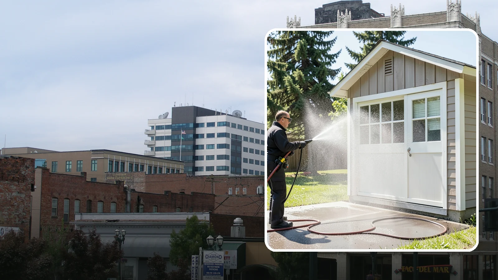 Shed Cleaning in Everett, Snohomish County, WA - We wash down backyard sheds so the siding, roof, and trim shed Washington's damp-weather grime instead of holding onto it.