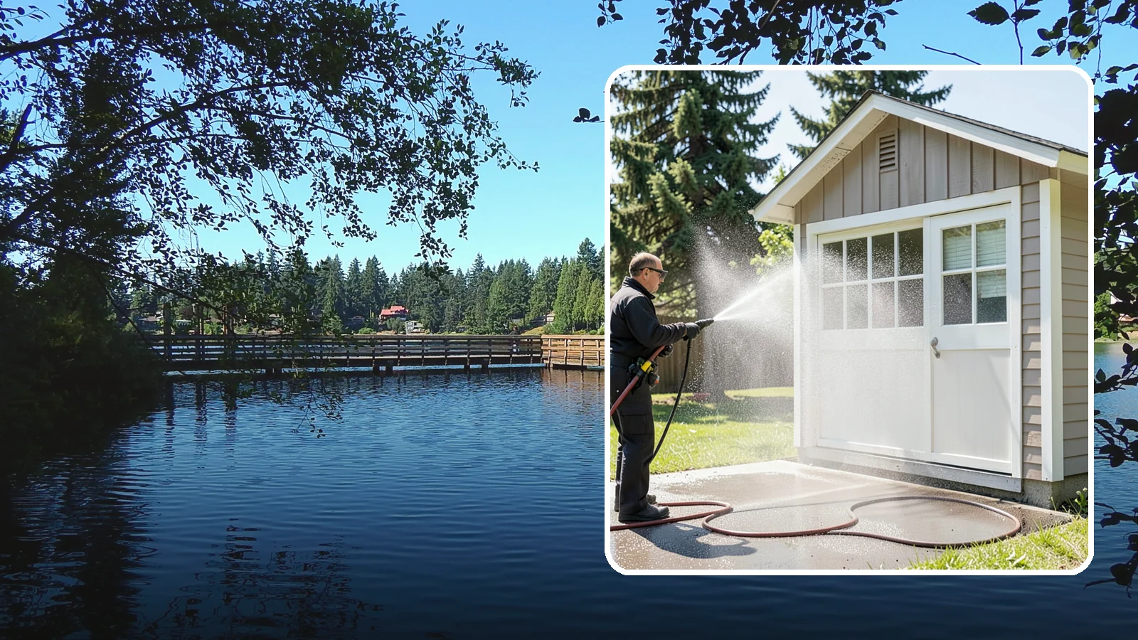 Shed Cleaning in Federal Way, King County, WA - We wash down backyard sheds so the siding, roof, and trim shed Washington's damp-weather grime instead of holding onto it.