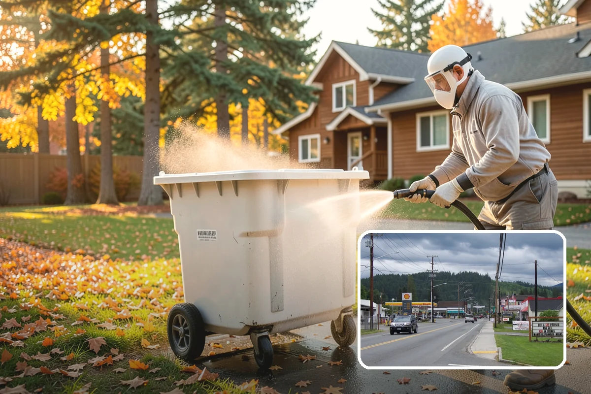Shed Cleaning in Granite Falls, Snohomish County, WA - Removes the mossy green film that thrives in shaded Puget Sound yards