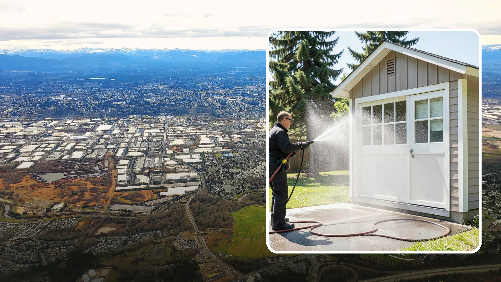 Shed Cleaning in Kent, King County, WA - We wash down backyard sheds so the siding, roof, and trim shed Washington's damp-weather grime instead of holding onto it.