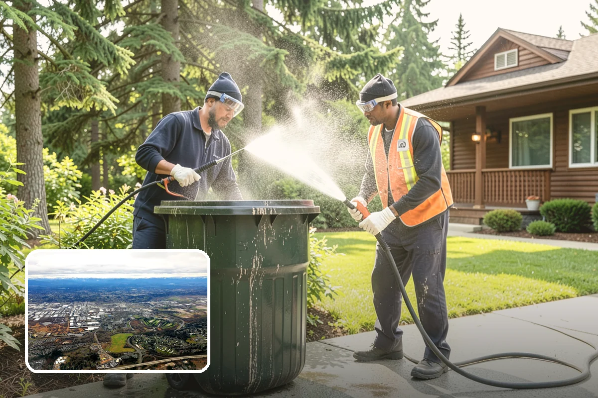 Shed Cleaning in Kent, King County, WA - Removes the mossy green film that thrives in shaded Puget Sound yards
