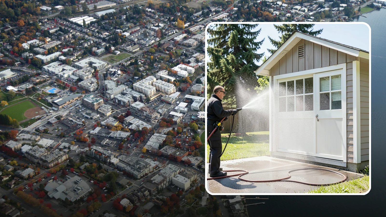Shed Cleaning in Kirkland, King County, WA - We wash down backyard sheds so the siding, roof, and trim shed Washington's damp-weather grime instead of holding onto it.