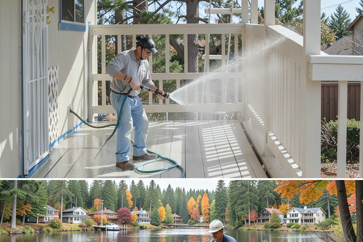 Shed Cleaning in La Conner, Skagit County, WA - Late spring through early fall gives the cleaned surfaces the best chance to dry before the next stretch of Northwest rain sets...