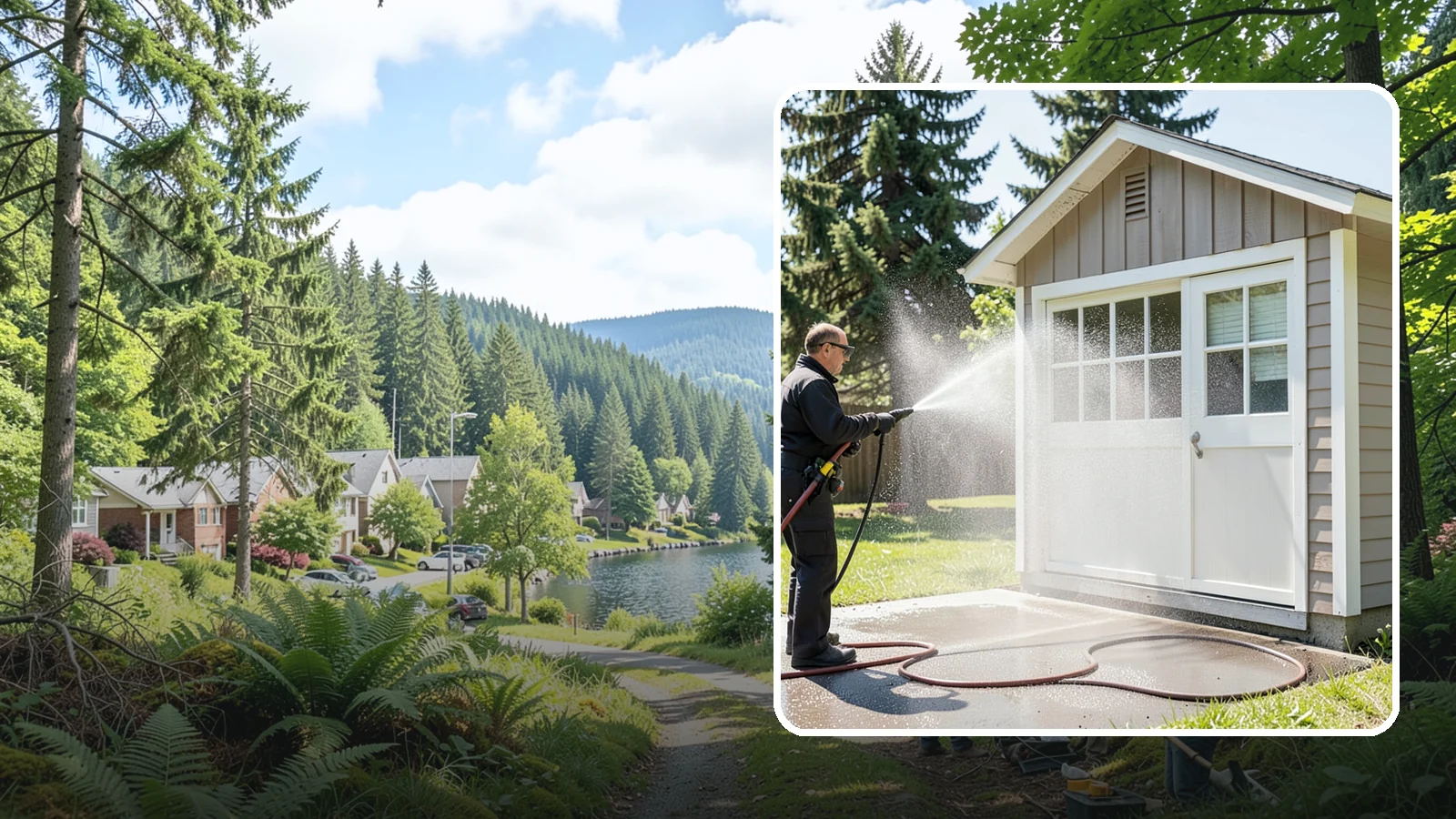 Shed Cleaning in Lake Forest Park, King County, WA - We wash down backyard sheds so the siding, roof, and trim shed Washington's damp-weather grime instead of holding onto it.