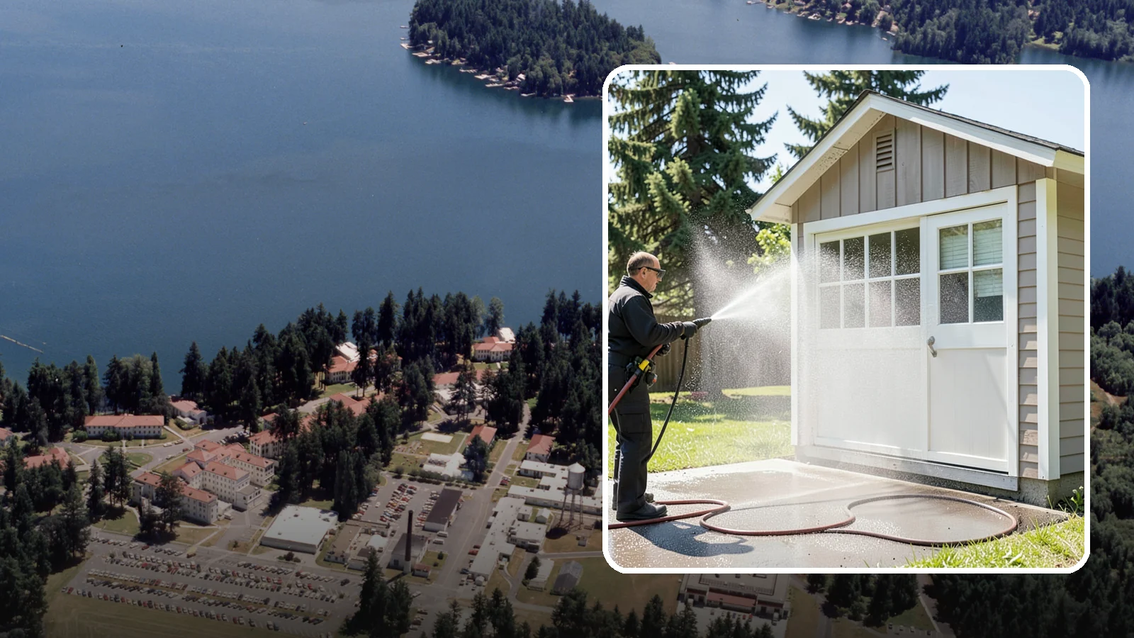 Shed Cleaning in Lakewood, Pierce County, WA - We wash down backyard sheds so the siding, roof, and trim shed Washington's damp-weather grime instead of holding onto it.