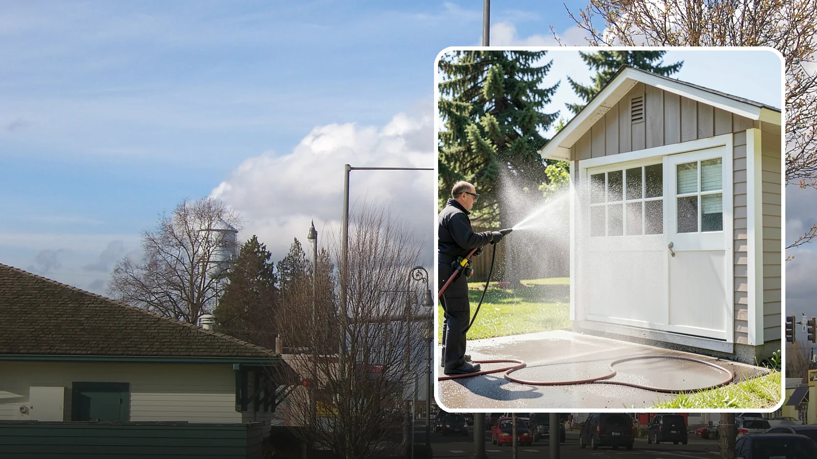 Shed Cleaning in Marysville, Snohomish County, WA - We wash down backyard sheds so the siding, roof, and trim shed Washington's damp-weather grime instead of holding onto it.
