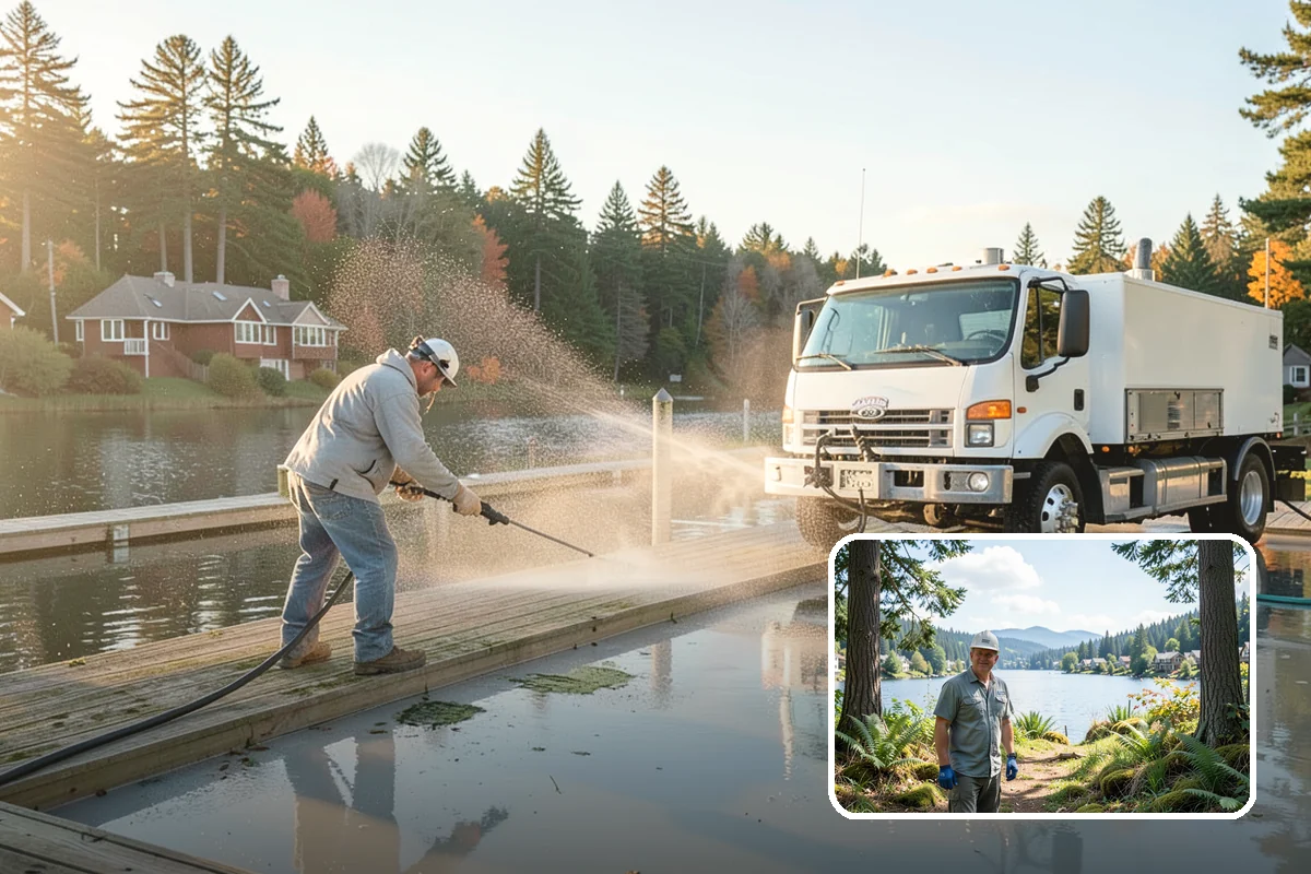 Shed Cleaning in Milton, King County, WA - Removes the mossy green film that thrives in shaded Puget Sound yards