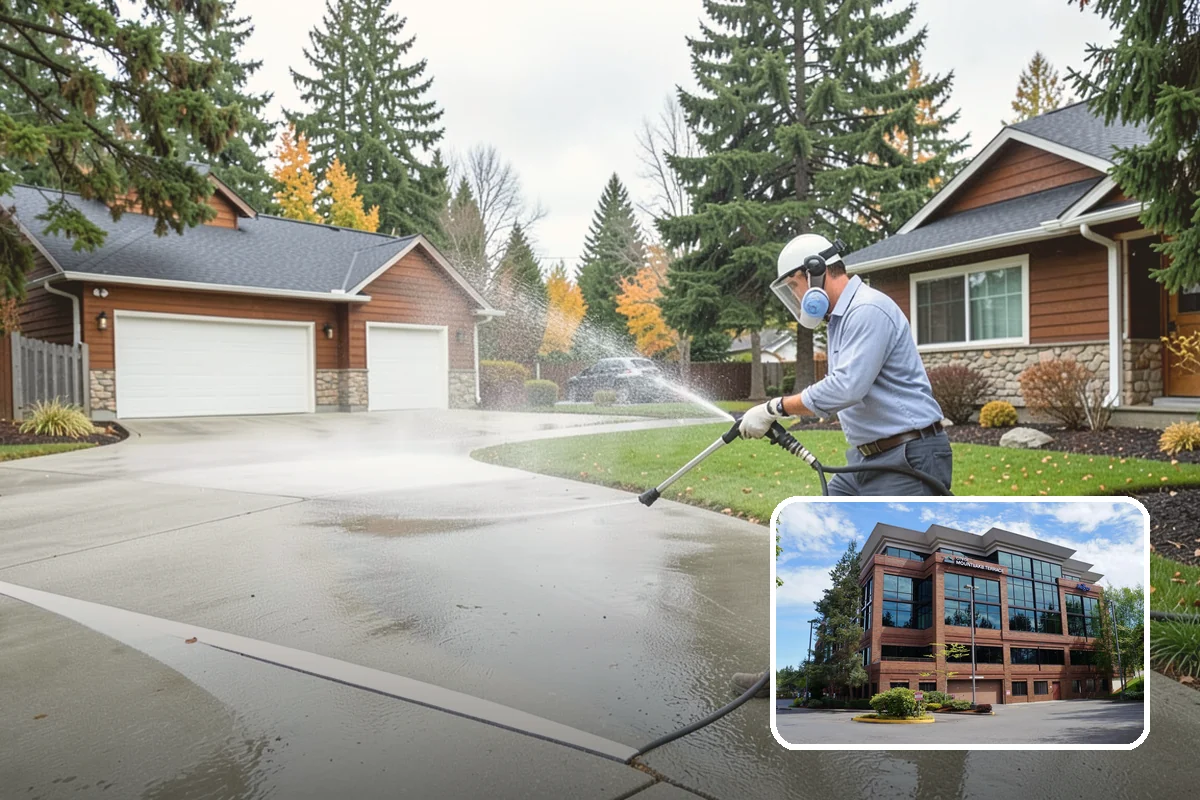 Shed Cleaning in Mountlake Terrace, Snohomish County, WA - Removes the mossy green film that thrives in shaded Puget Sound yards