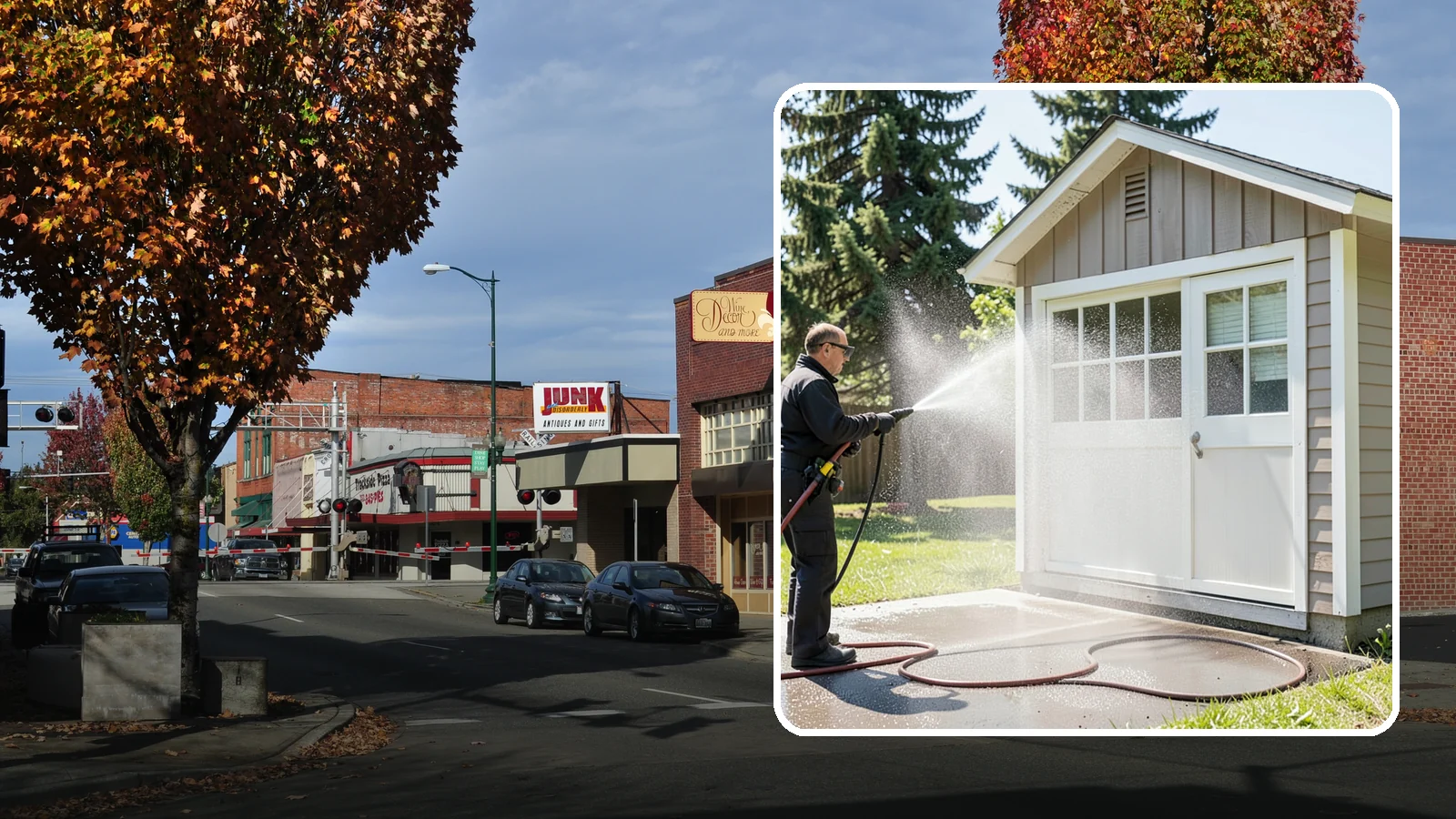 Shed Cleaning in Puyallup, Pierce County, WA - We wash down backyard sheds so the siding, roof, and trim shed Washington's damp-weather grime instead of holding onto it.