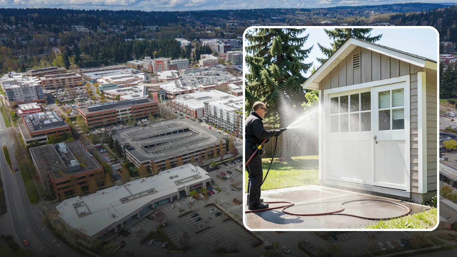 Shed Cleaning in Redmond, King County, WA - We wash down backyard sheds so the siding, roof, and trim shed Washington's damp-weather grime instead of holding onto it.