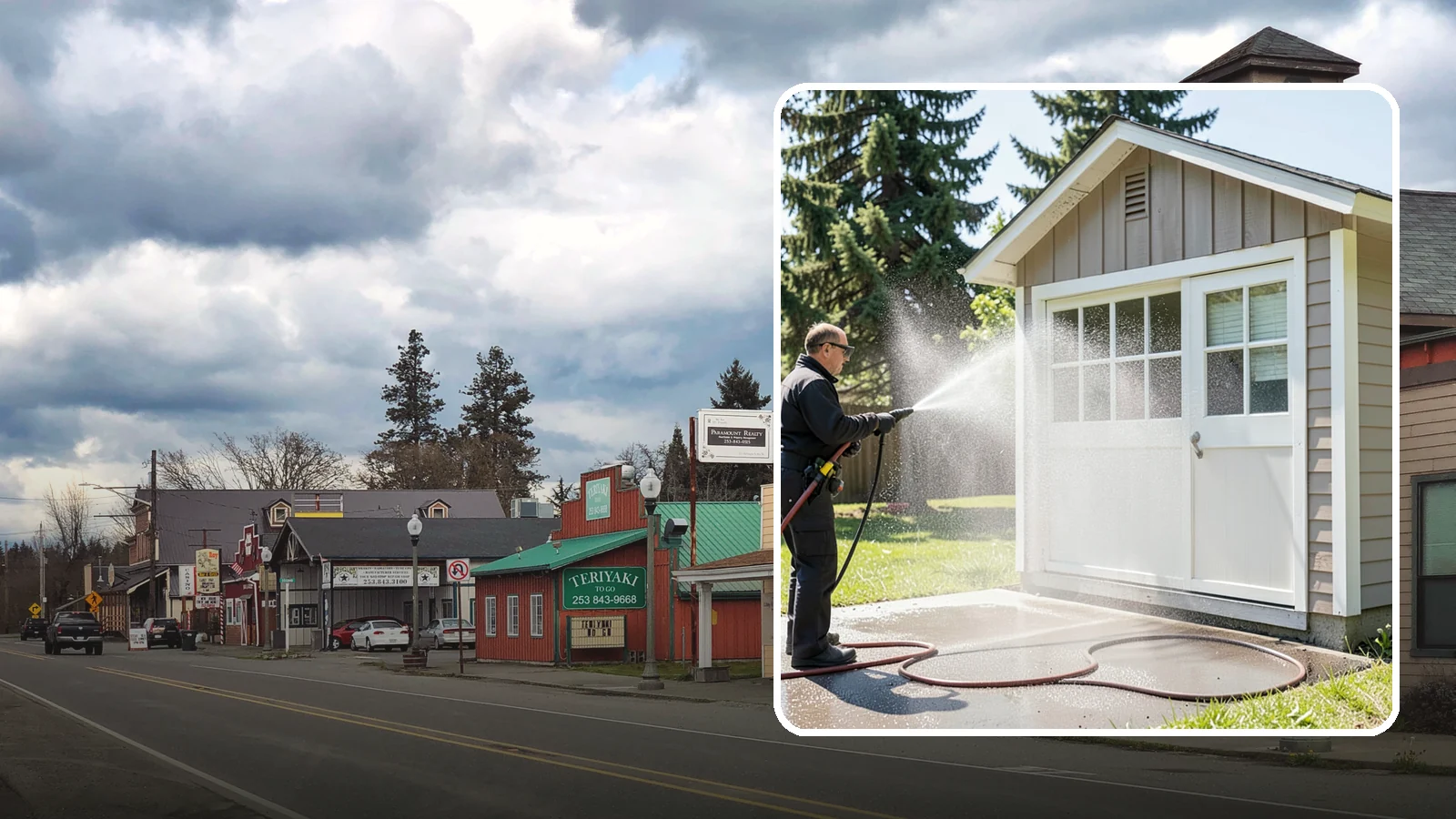 Shed Cleaning in Roy, Pierce County, WA - We wash down backyard sheds so the siding, roof, and trim shed Washington's damp-weather grime instead of holding onto it.