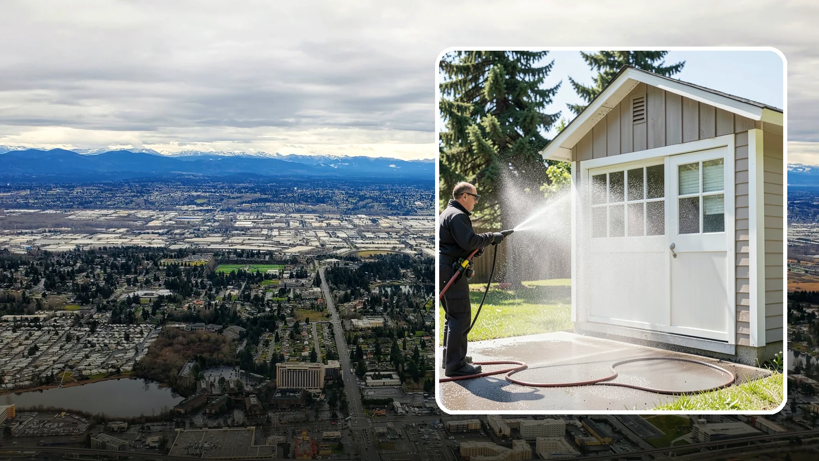 Shed Cleaning in SeaTac, King County, WA - We wash down backyard sheds so the siding, roof, and trim shed Washington's damp-weather grime instead of holding onto it.