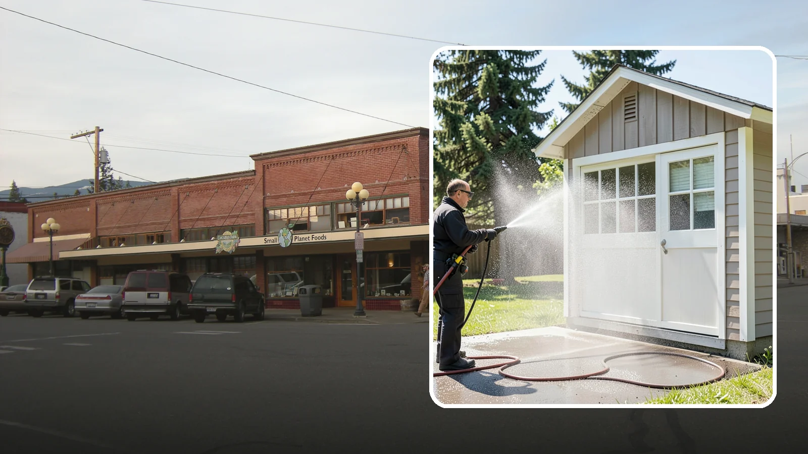 Shed Cleaning in Sedro-Woolley, Skagit County, WA - We wash down backyard sheds so the siding, roof, and trim shed Washington's damp-weather grime instead of holding onto it.