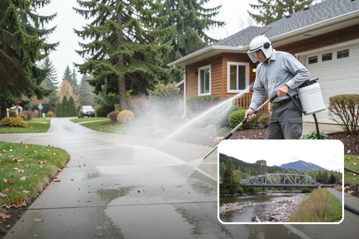 Shed Cleaning in Skykomish, King County, WA - Removes the mossy green film that thrives in shaded Puget Sound yards