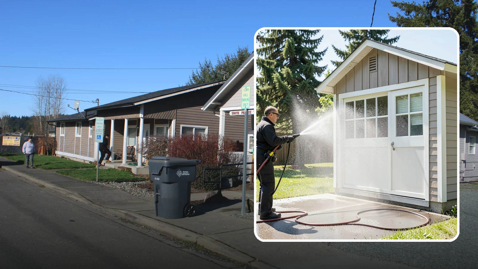 Shed Cleaning in South Prairie, Pierce County, WA - We wash down backyard sheds so the siding, roof, and trim shed Washington's damp-weather grime instead of holding onto it.