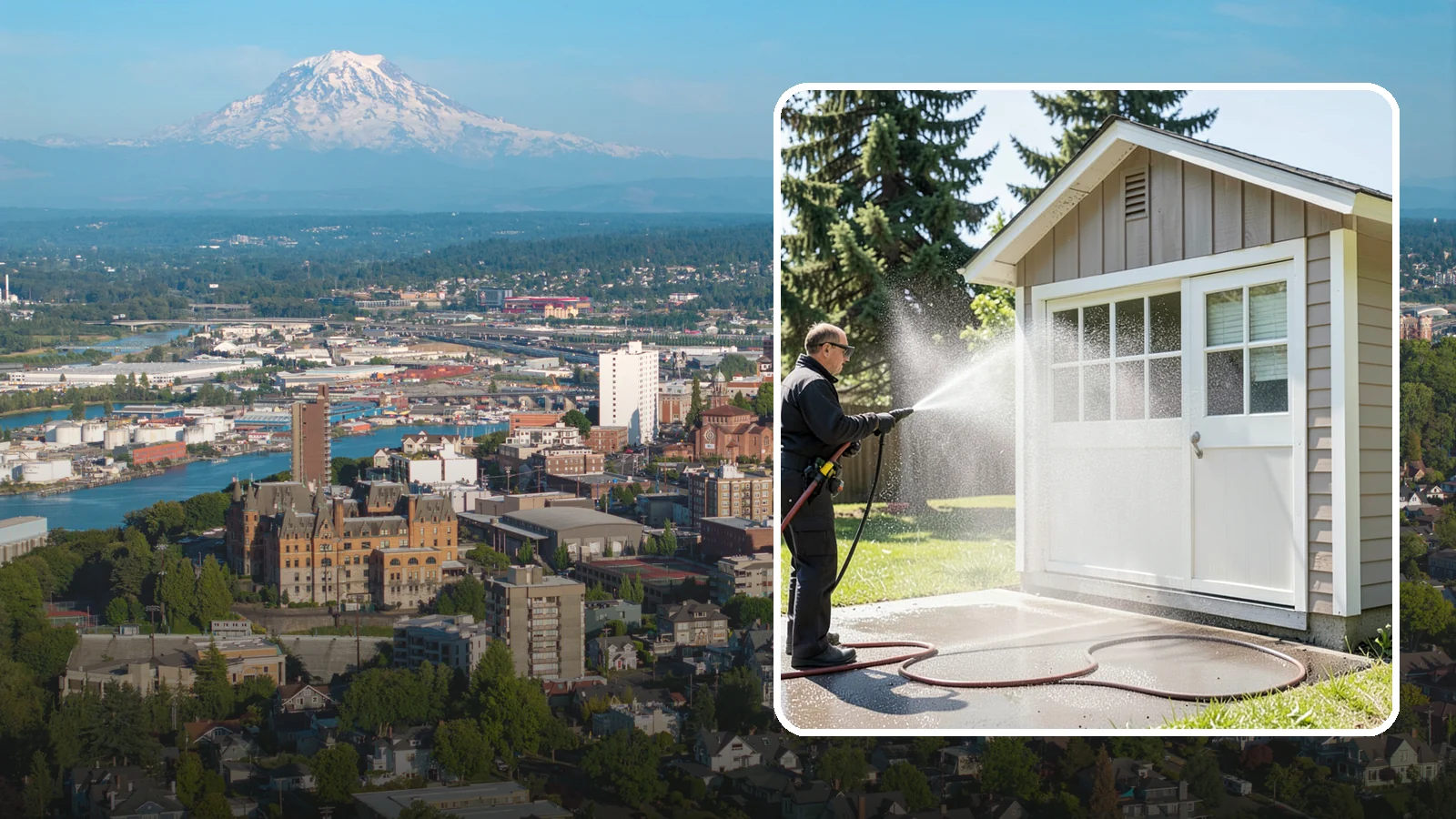 Shed Cleaning in Tacoma, Pierce County, WA - We wash down backyard sheds so the siding, roof, and trim shed Washington's damp-weather grime instead of holding onto it.