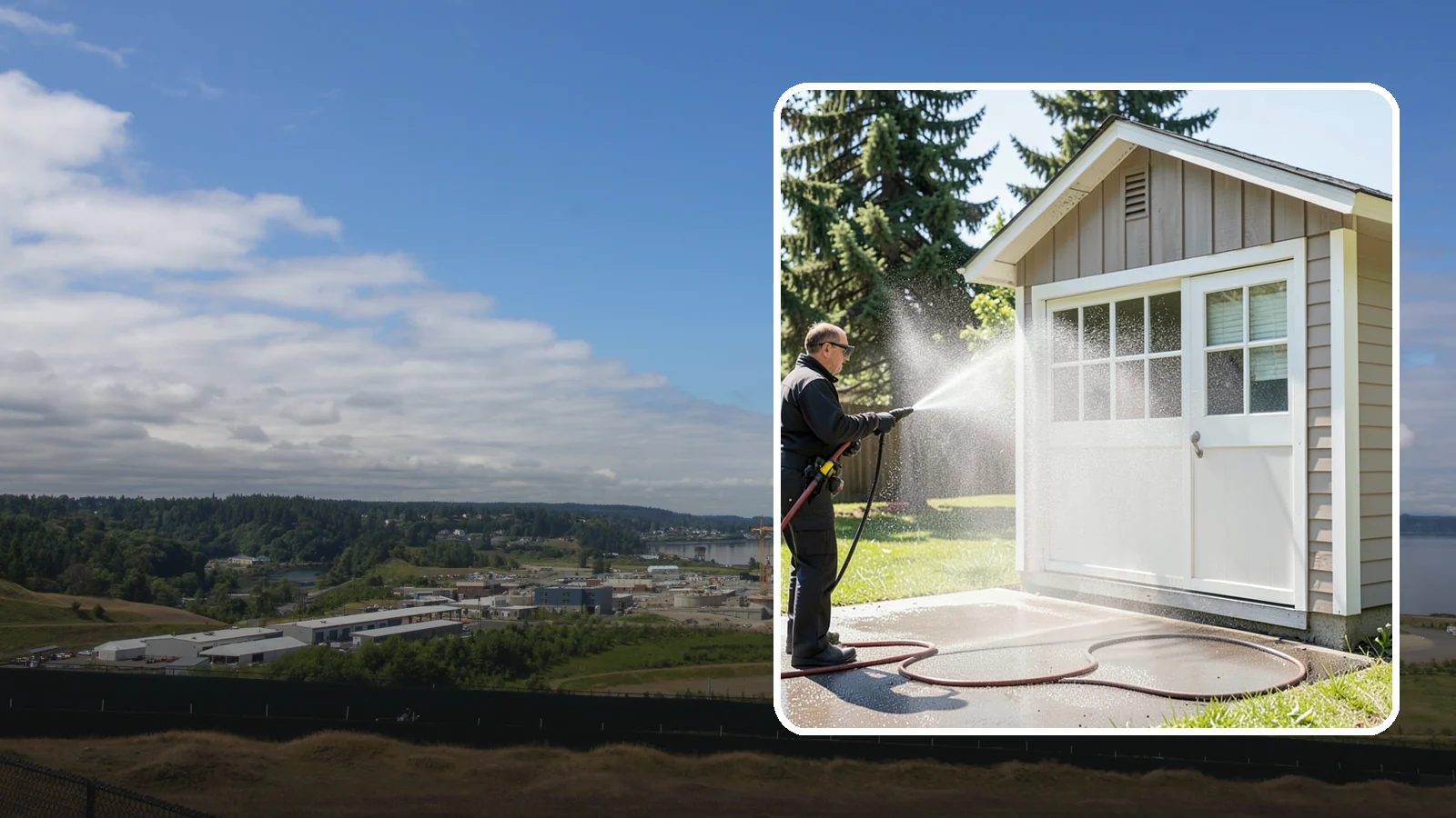 Shed Cleaning in University Place, Pierce County, WA - We wash down backyard sheds so the siding, roof, and trim shed Washington's damp-weather grime instead of holding onto it.