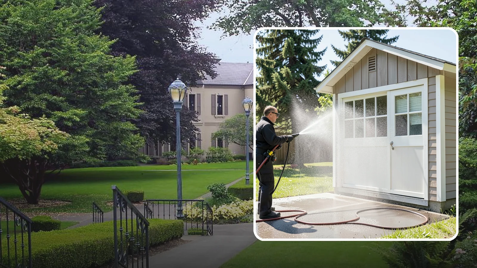 Shed Cleaning in Woodinville, King County, WA - We wash down backyard sheds so the siding, roof, and trim shed Washington's damp-weather grime instead of holding onto it.