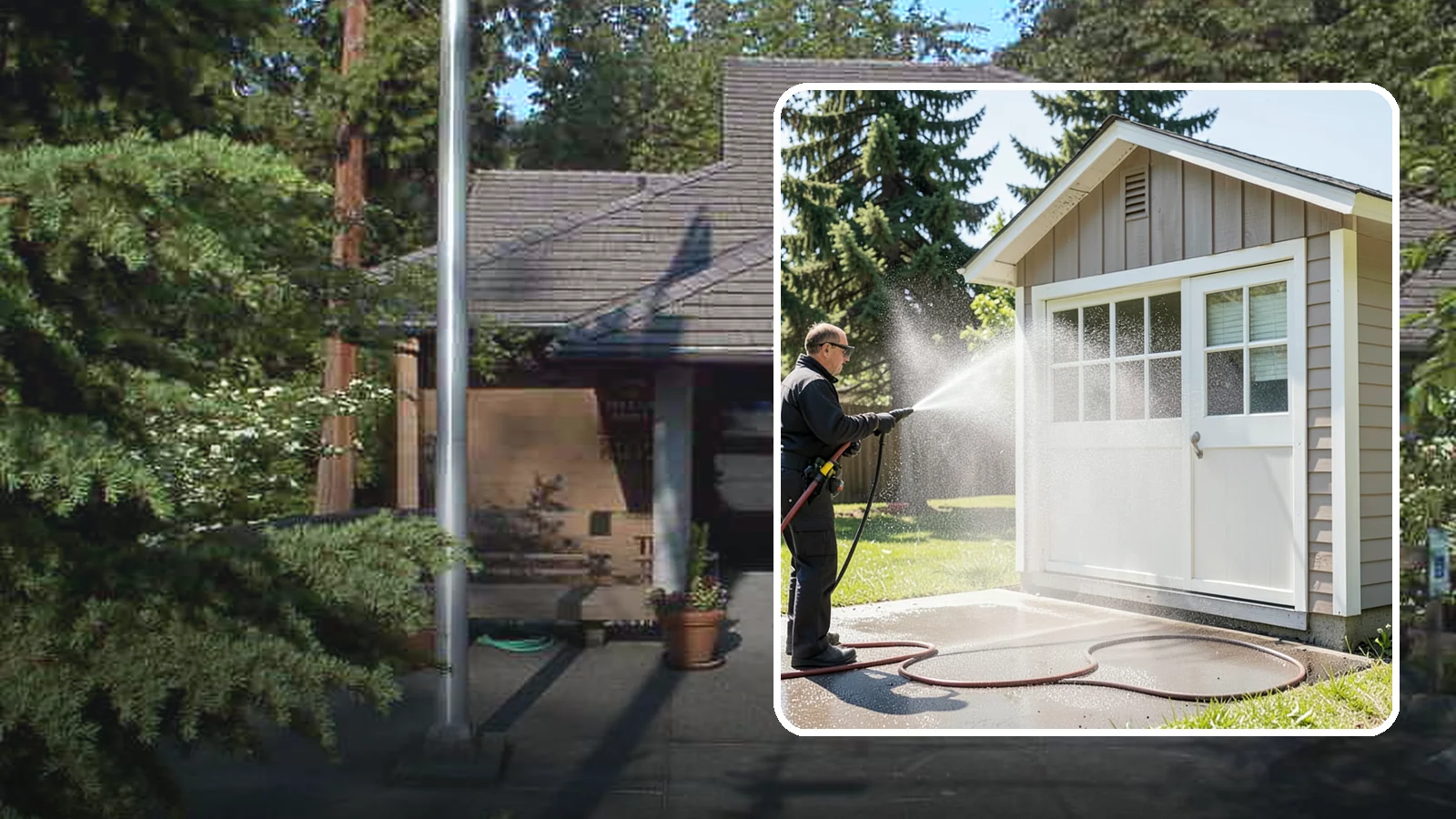 Shed Cleaning in Yarrow Point, King County, WA - We wash down backyard sheds so the siding, roof, and trim shed Washington's damp-weather grime instead of holding onto it.