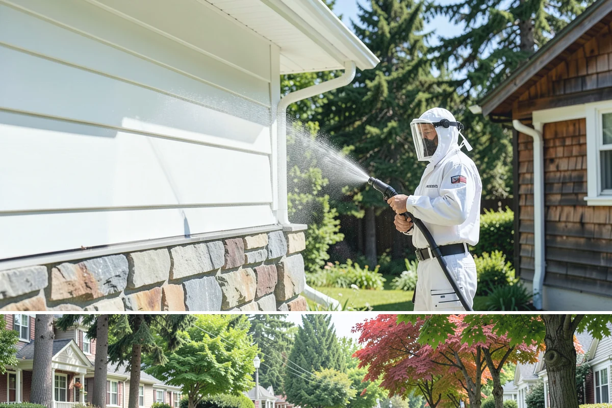Shutter Cleaning in Beaux Arts Village, King County, WA - Wash shutters in spring to strip winter algae before the sunnier months highlight every window.