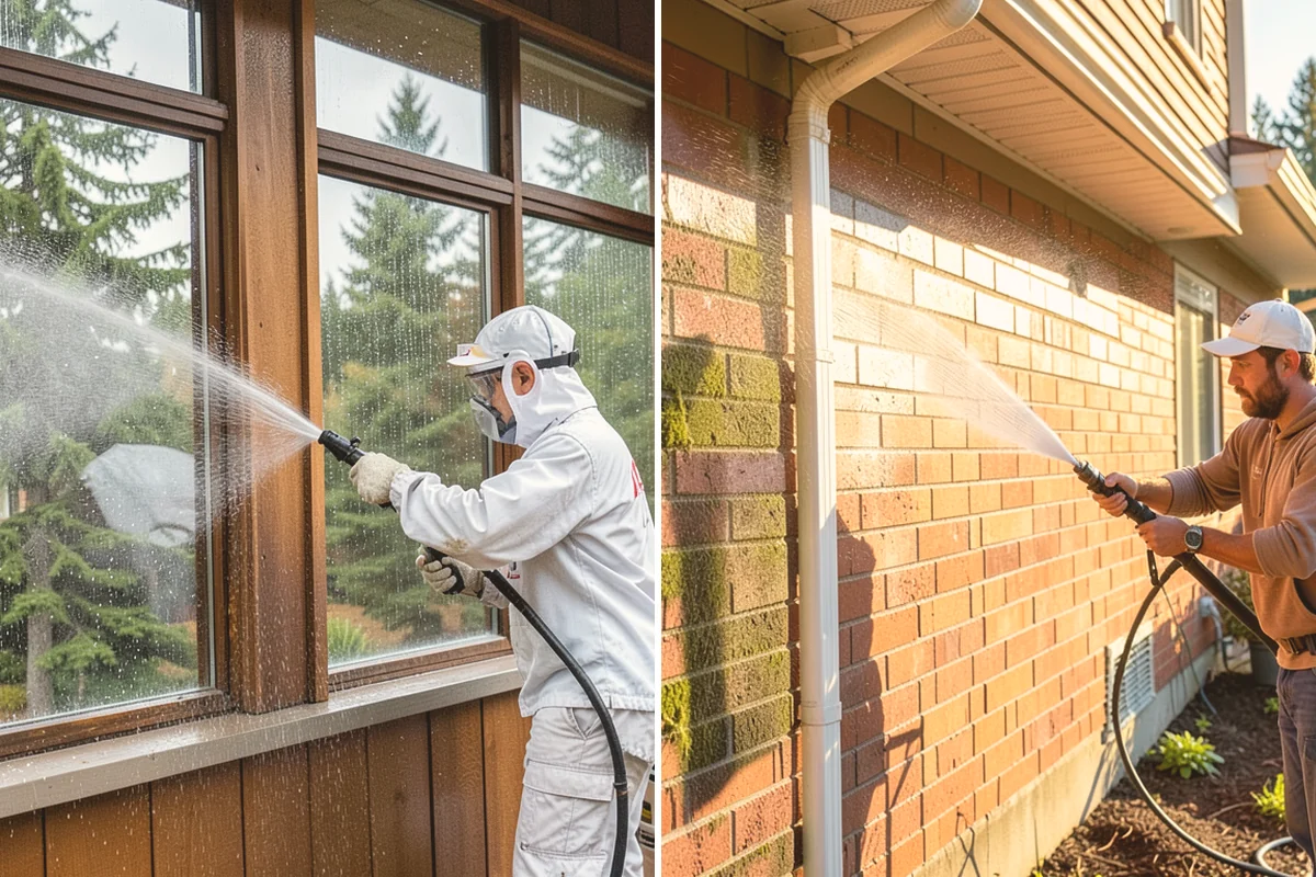 Shutter Cleaning in Eatonville, Pierce County, WA - Rinse loose debris and cobwebs from louvers and edges