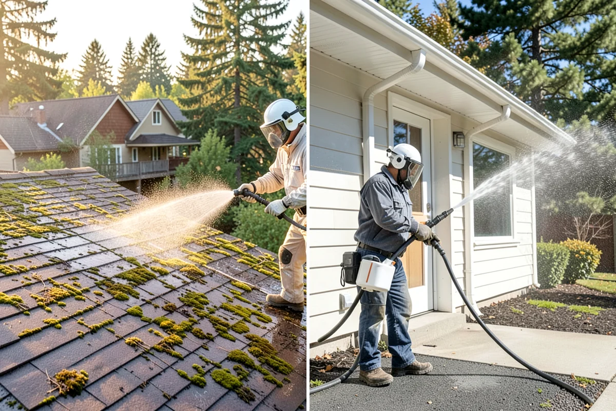 Shutter Cleaning in Lakewood, Pierce County, WA - Rinse loose debris and cobwebs from louvers and edges