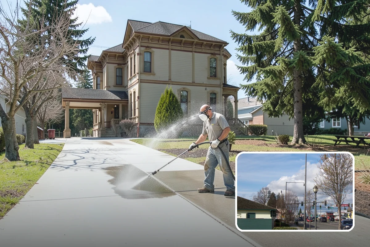 Shutter Cleaning in Marysville, Snohomish County, WA - Restores color to algae-dulled vinyl and painted shutters