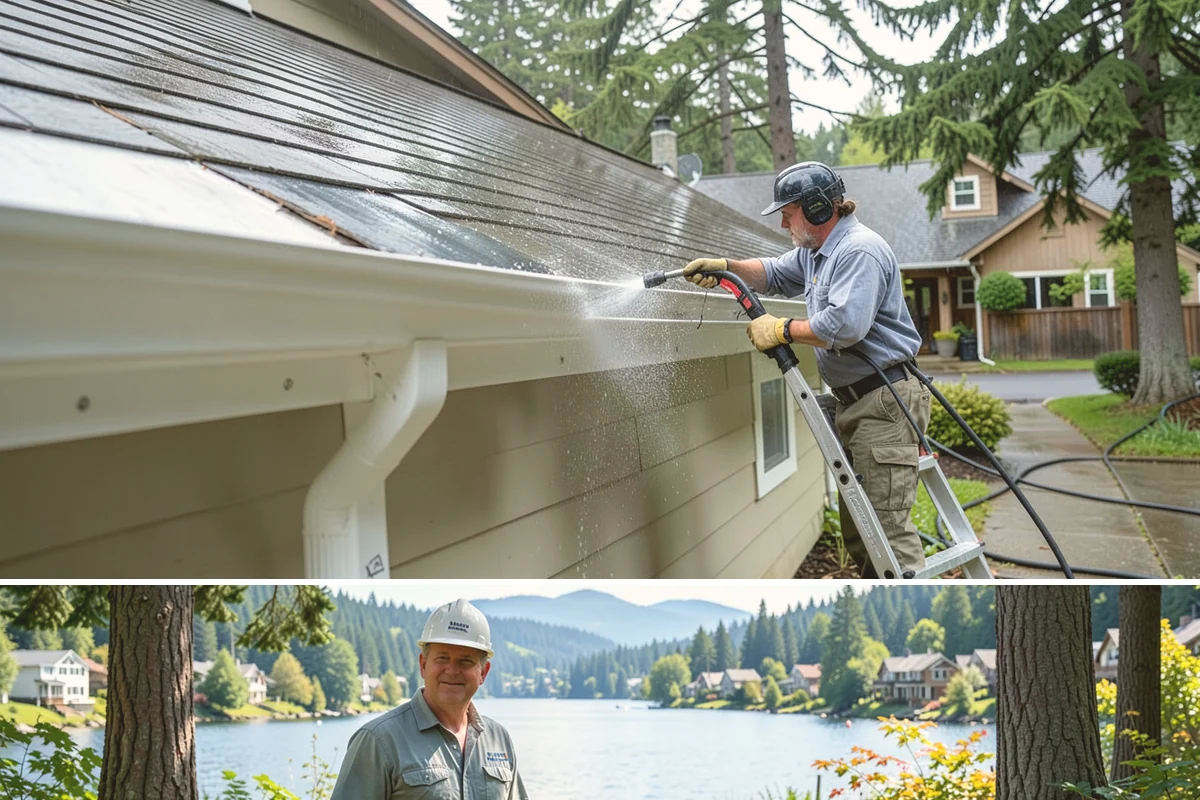 Shutter Cleaning in Milton, King County, WA - Wash shutters in spring to strip winter algae before the sunnier months highlight every window.