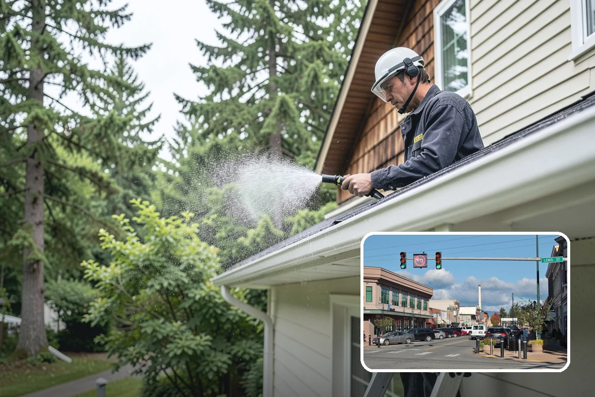 Shutter Cleaning in Monroe, Snohomish County, WA - Restores color to algae-dulled vinyl and painted shutters