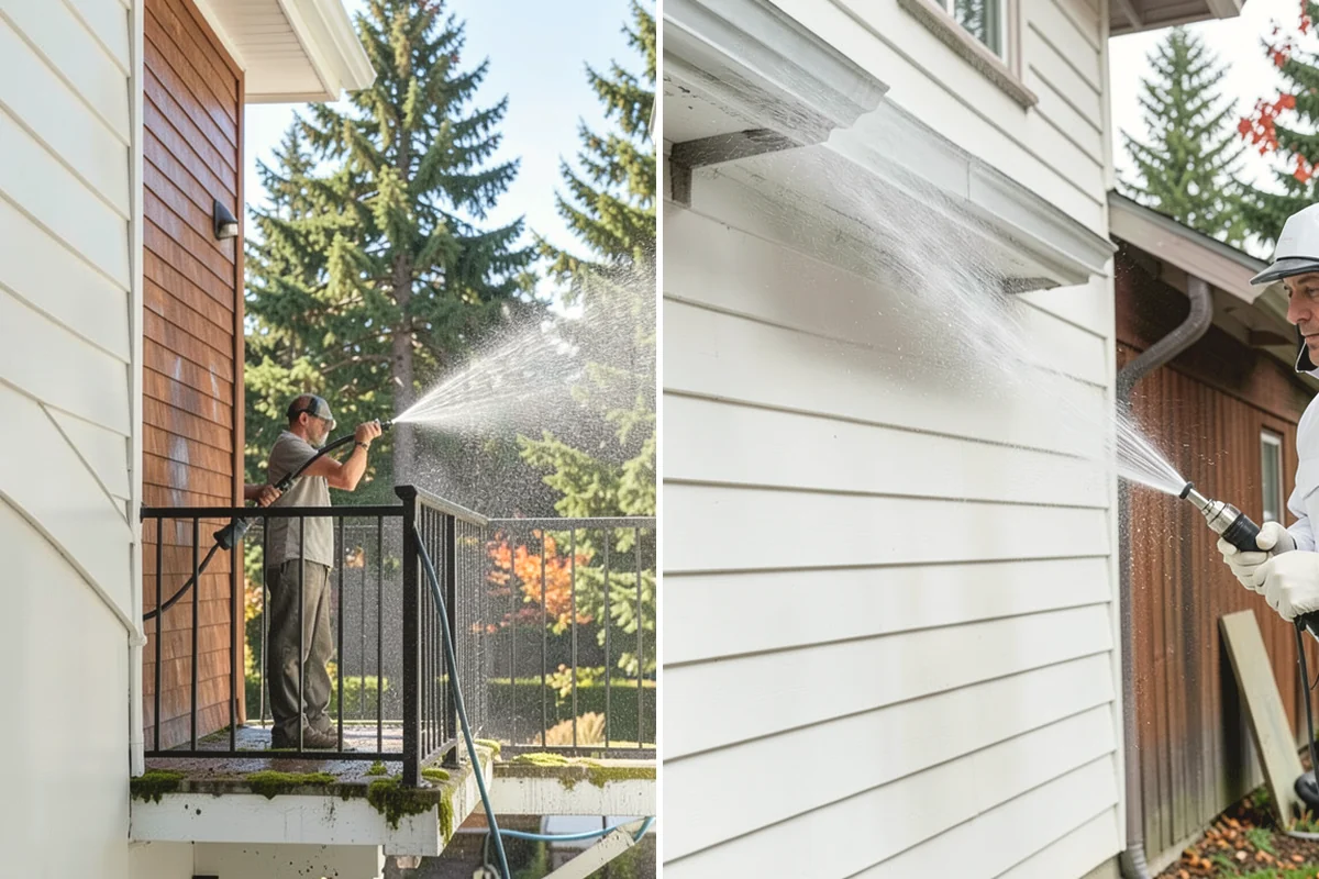 Shutter Cleaning in Ruston, Pierce County, WA - Rinse loose debris and cobwebs from louvers and edges