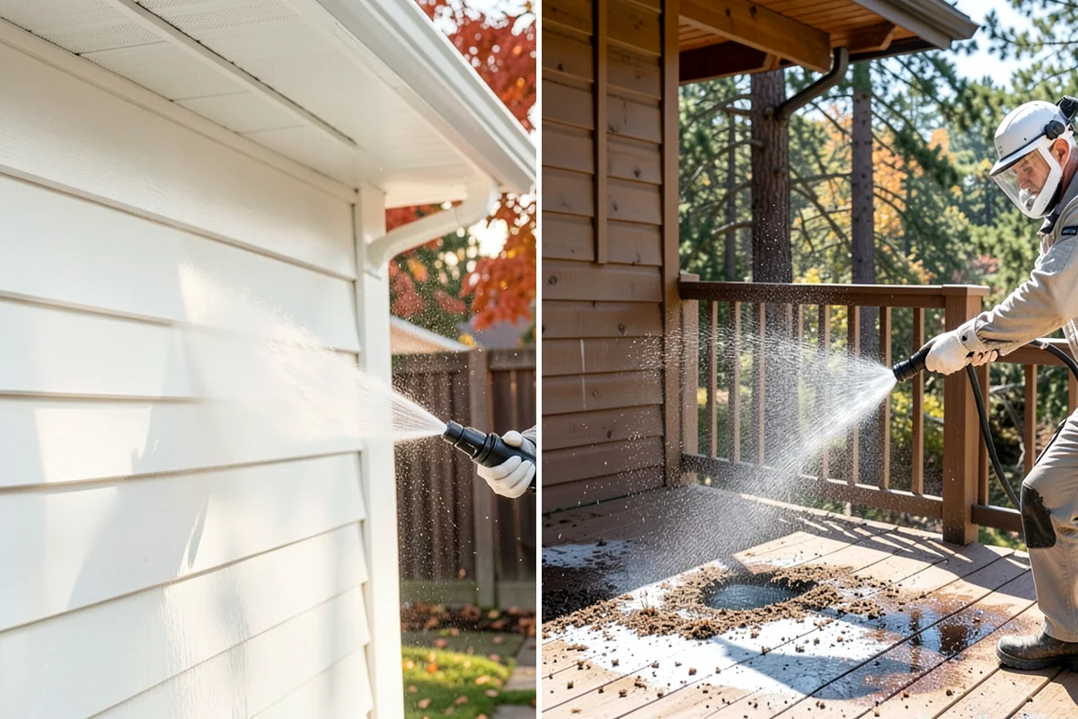 Shutter Cleaning in SeaTac, King County, WA - Rinse loose debris and cobwebs from louvers and edges