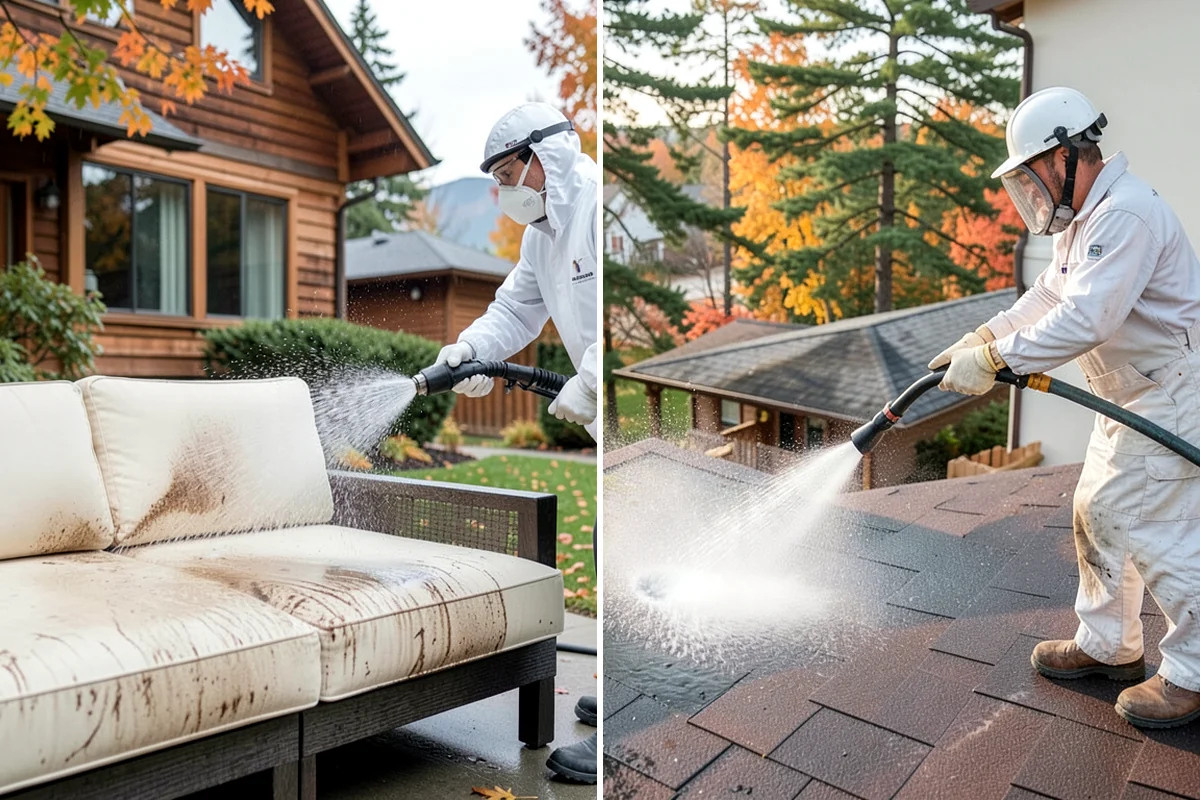 Shutter Cleaning in Sedro-Woolley, Skagit County, WA - Rinse loose debris and cobwebs from louvers and edges