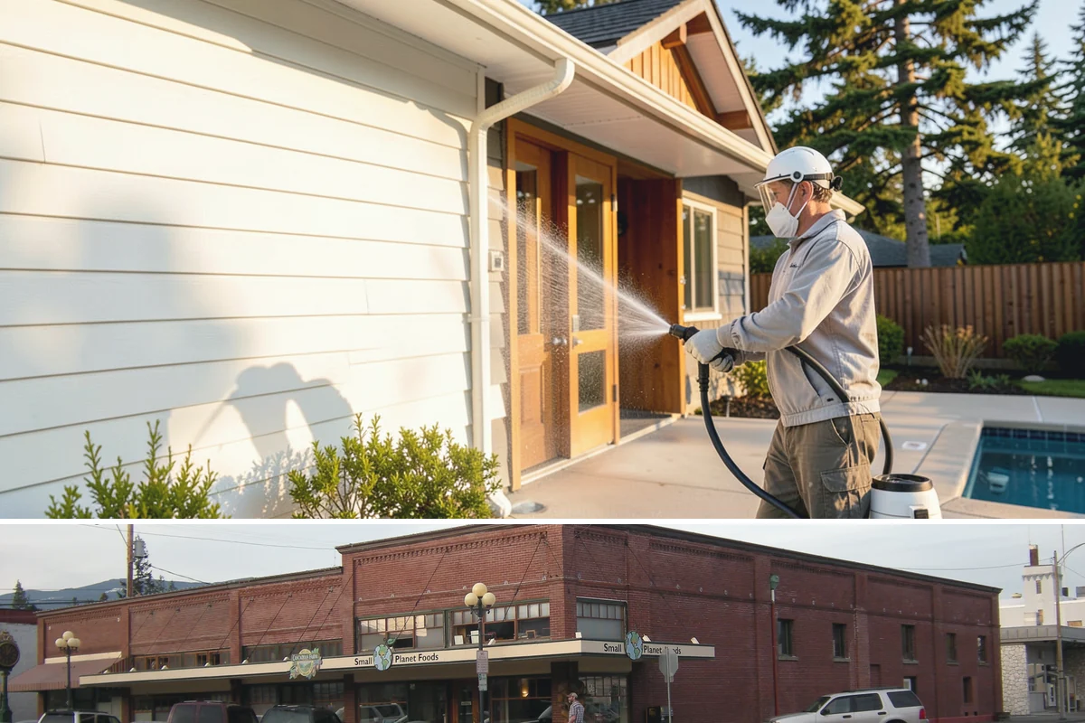 Shutter Cleaning in Sedro-Woolley, Skagit County, WA - Wash shutters in spring to strip winter algae before the sunnier months highlight every window.