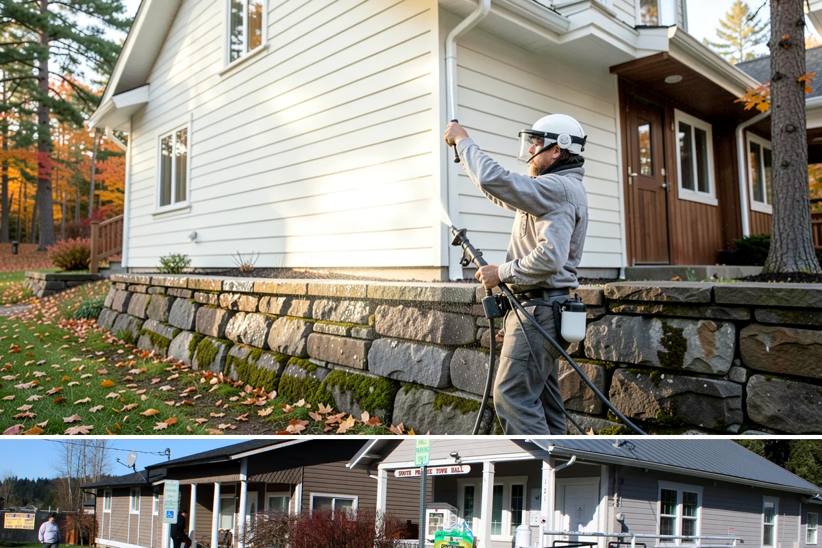 Shutter Cleaning in South Prairie, Pierce County, WA - Wash shutters in spring to strip winter algae before the sunnier months highlight every window.
