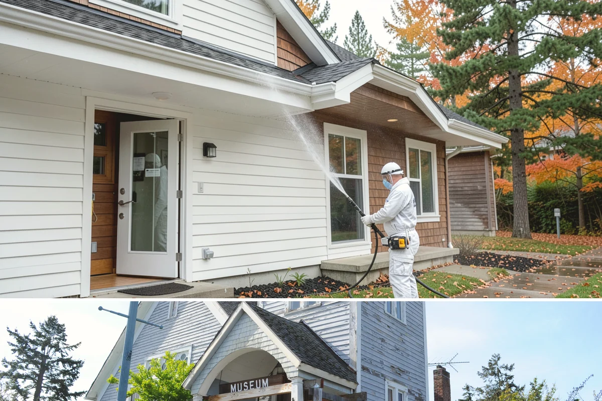 Shutter Cleaning in Steilacoom, Pierce County, WA - Wash shutters in spring to strip winter algae before the sunnier months highlight every window.