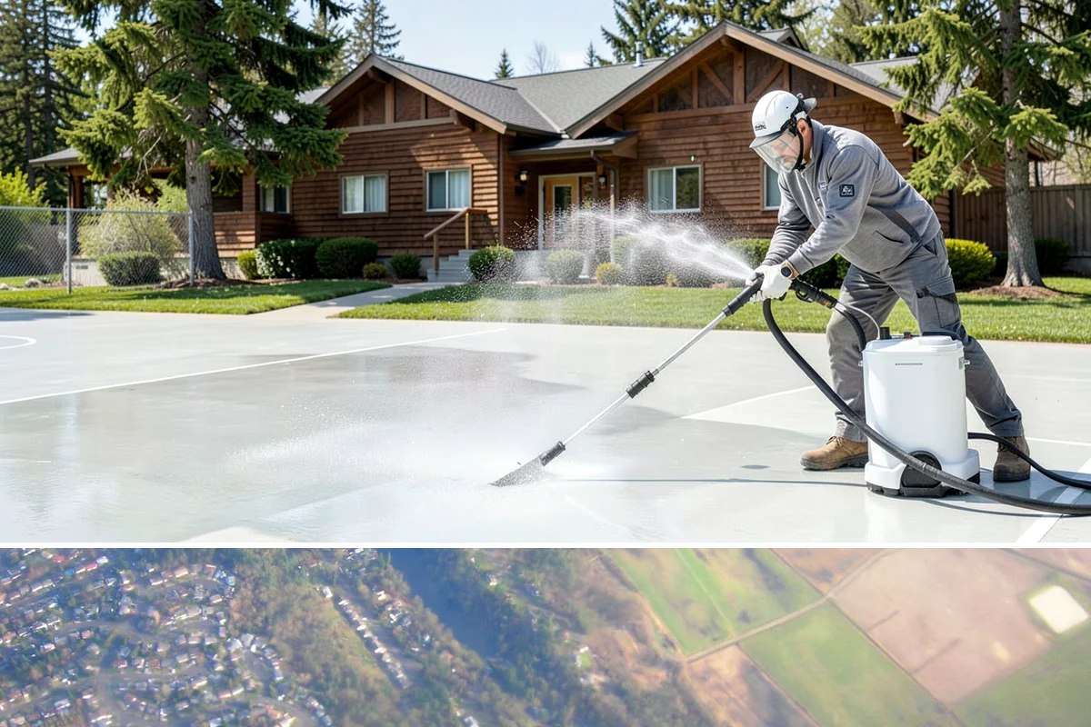 Sidewalk Gum Removal in Algona, King County, WA - Gum removal works year-round but is most efficient in warmer months when heat softens deposits faster.