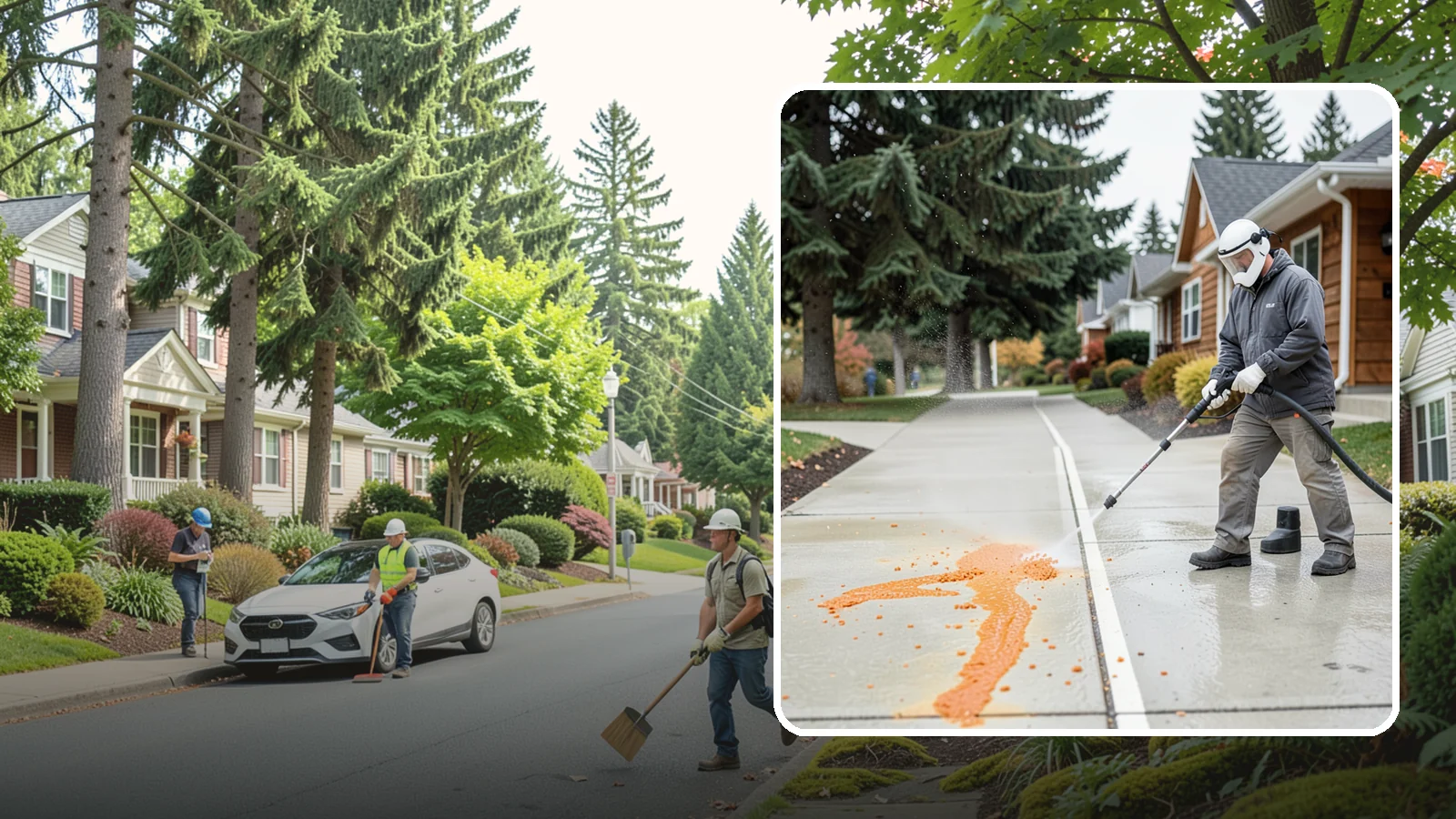 Sidewalk Gum Removal in Beaux Arts Village, King County, WA - We blast away stuck-on gum from Washington commercial sidewalks, leaving smooth, spot-free walkways for your customers.