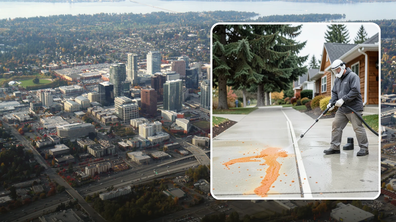 Sidewalk Gum Removal in Bellevue, King County, WA - We blast away stuck-on gum from Washington commercial sidewalks, leaving smooth, spot-free walkways for your customers.