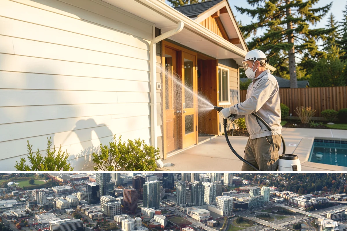 Sidewalk Gum Removal in Bellevue, King County, WA - Gum removal works year-round but is most efficient in warmer months when heat softens deposits faster.