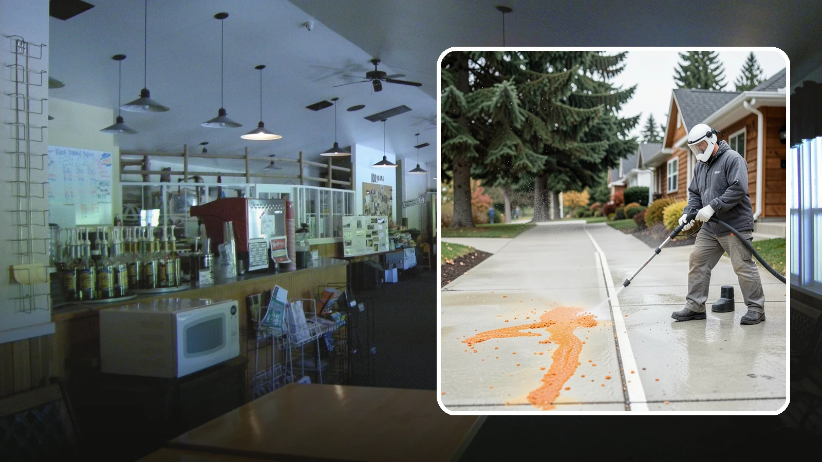 Sidewalk Gum Removal in Black Diamond, King County, WA - We blast away stuck-on gum from Washington commercial sidewalks, leaving smooth, spot-free walkways for your customers.