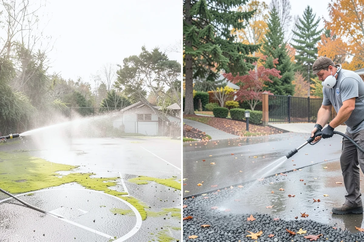 Sidewalk Gum Removal in Bonney Lake, Pierce County, WA - Mark and count gum spots along the walkway